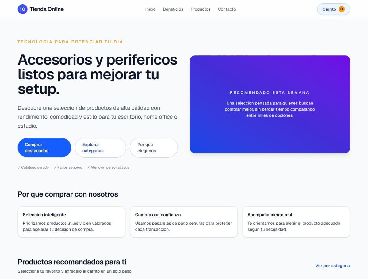 Captura de pantalla de E-commerce Platform